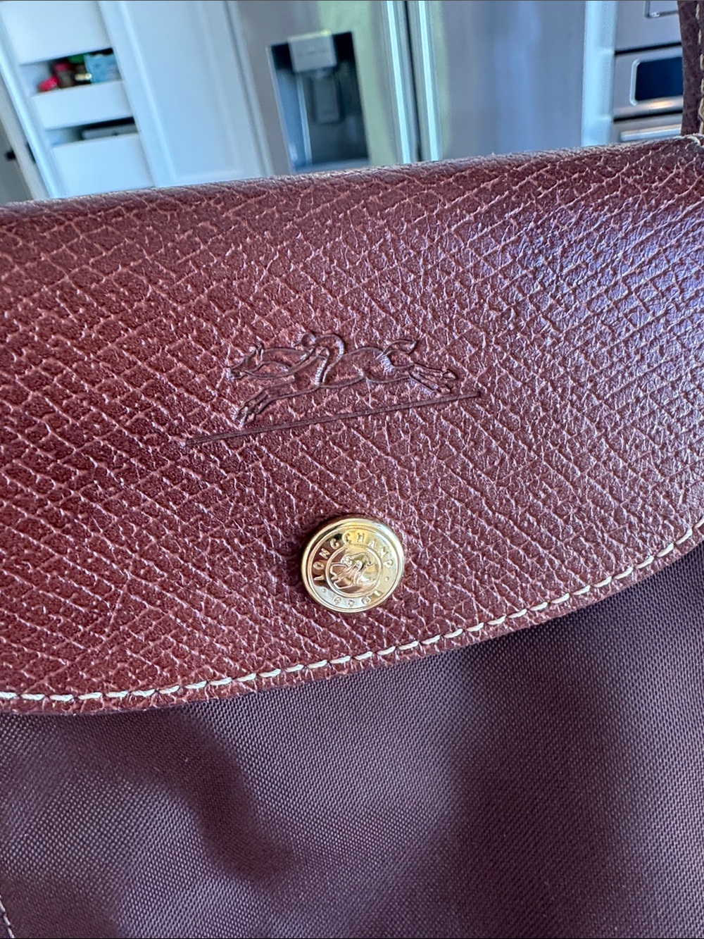 Vintage Longchamp Le Pliage Small bag Mocha brown Made in France as seen on Kate - Picture 6 of 14